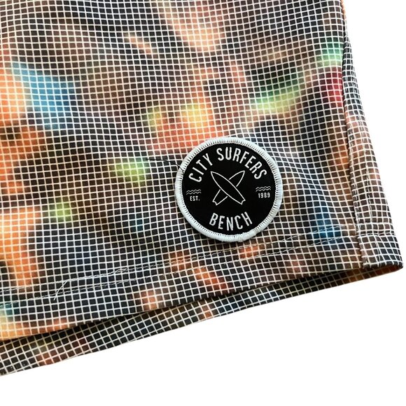 🔥 Bench City Surfers Swim Shorts 34 Pixelated Mesh Print Street Style 🏄‍♂️ - Picture 3 of 7